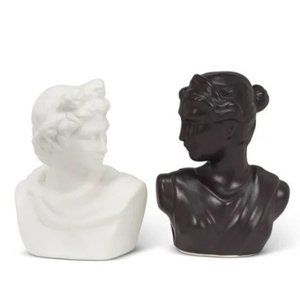 Statues Head Salt & Pepper Ceramic Shakers